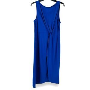 Ralph Lauren Twist Waist Faux Wrap Dress Womens Size 8 Royal Blue
